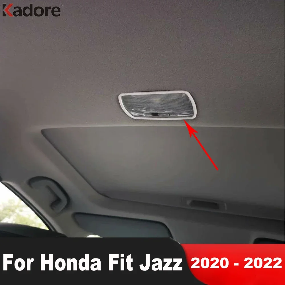 Фото Для Honda Fit Jazz 2020 2021 2022: накладка на панель заднего потолочного светильника из углеродного волокна, декоративная отделка, аксессуары для интерьера автомобиля №2