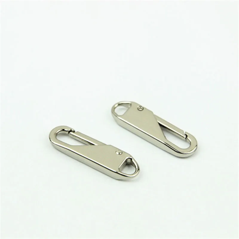 30Pcs 11X37mm 5/8/10# Zipper Puller Spring Snap Buckle Removable Zip Slider Head for Metal Nylon Resin Zips Pendant Repair Tools