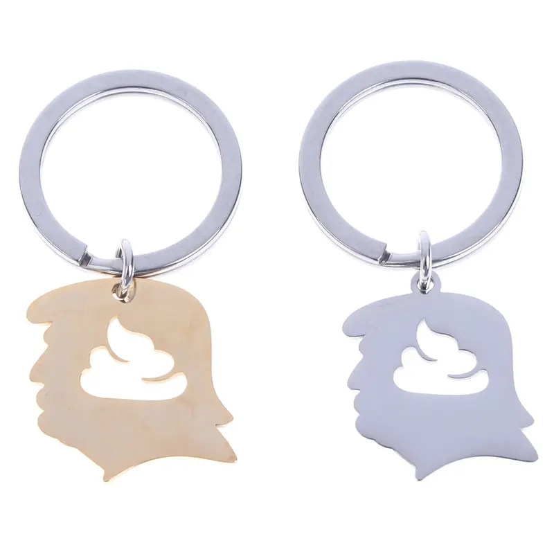 

1PC Stainless steel Hollow Out Trump Keychain Car Keyrings Key Gift Key Chain