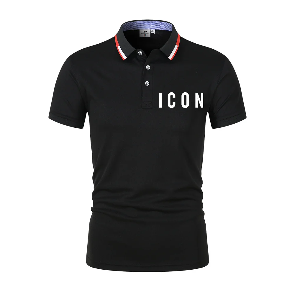 

Brand ICON Summer High Quality Polo Shirt Men Short-Sleeved Lapel T-Shirt Casual Breathable Cotton Polos Hommes Male Tops Tees