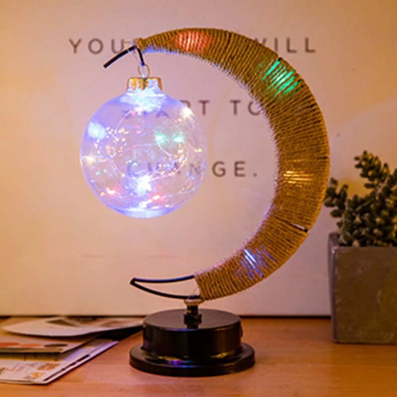 

Светодиодная настольная лампа, ночсветильник в форме Луны и шара, романтическая атмосферная лампа для дома, гостиной, спальни, декор 87HA