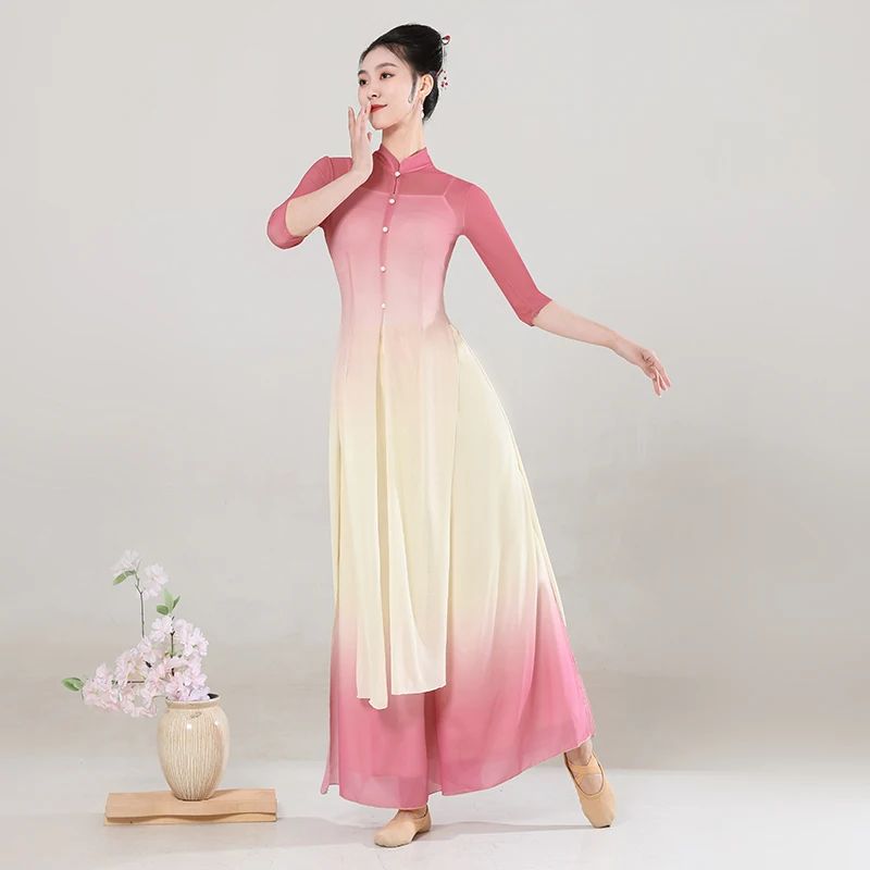 Женские Классические танцевальные костюмы китайская танцевальная