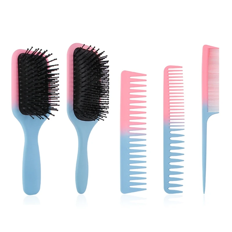 

4pcs Anti-Static Comb Detangling Hair Brush Scalp Massage Wide Tooth Tail Combs Hairdressing Styling Tools for Salon Home P8DD