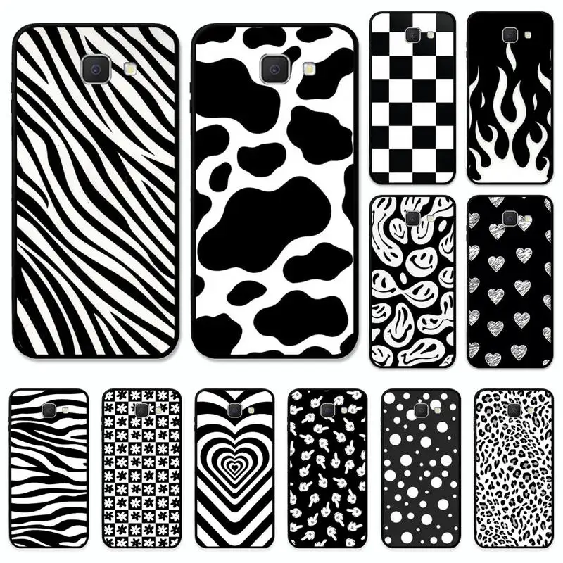 

Black and white Dalmatian Cow zebra texture Phone Case for Samsung J7 J5 J2 Pro Prime J6 J4 Plus J8 A72 A52 A42 A32 A21 Soft Tpu
