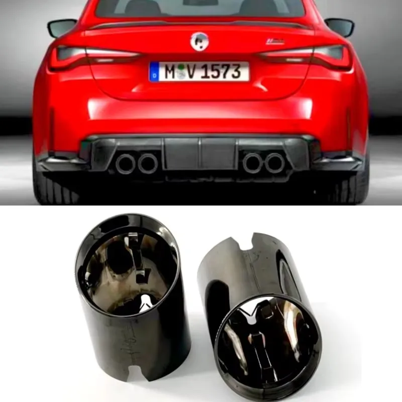 Фото Для BMW G8x M3 M4 2021 2022 2023, насадка для выхлопной трубы из нержавеющей стали, декоративный глушитель, 1 шт. №1