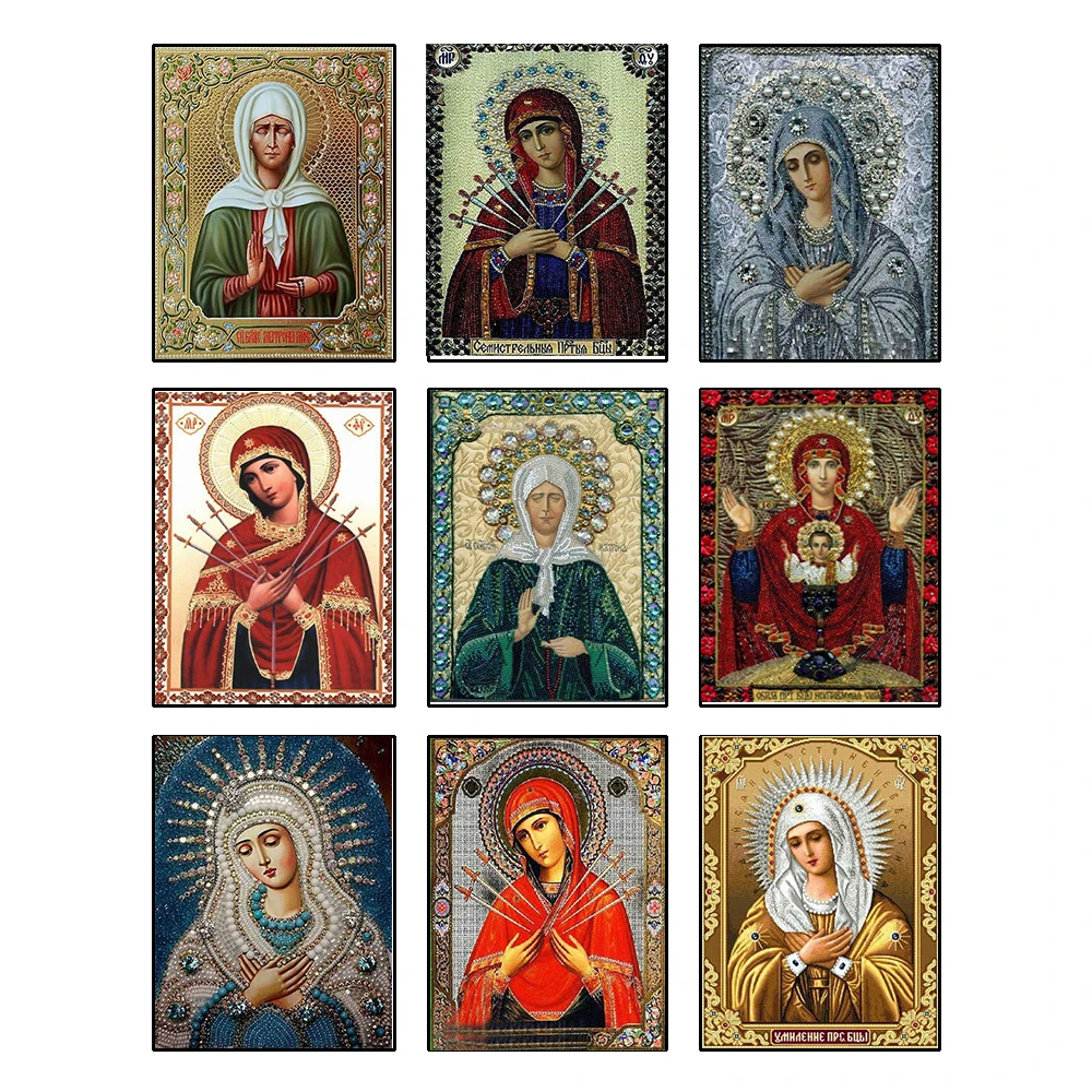 

Icon Religion Series 5D DIY Diamond Painting Cross Stitch Full SquareRound Diamond Embroidery Sale Mosaic Picture of Rhinestone
