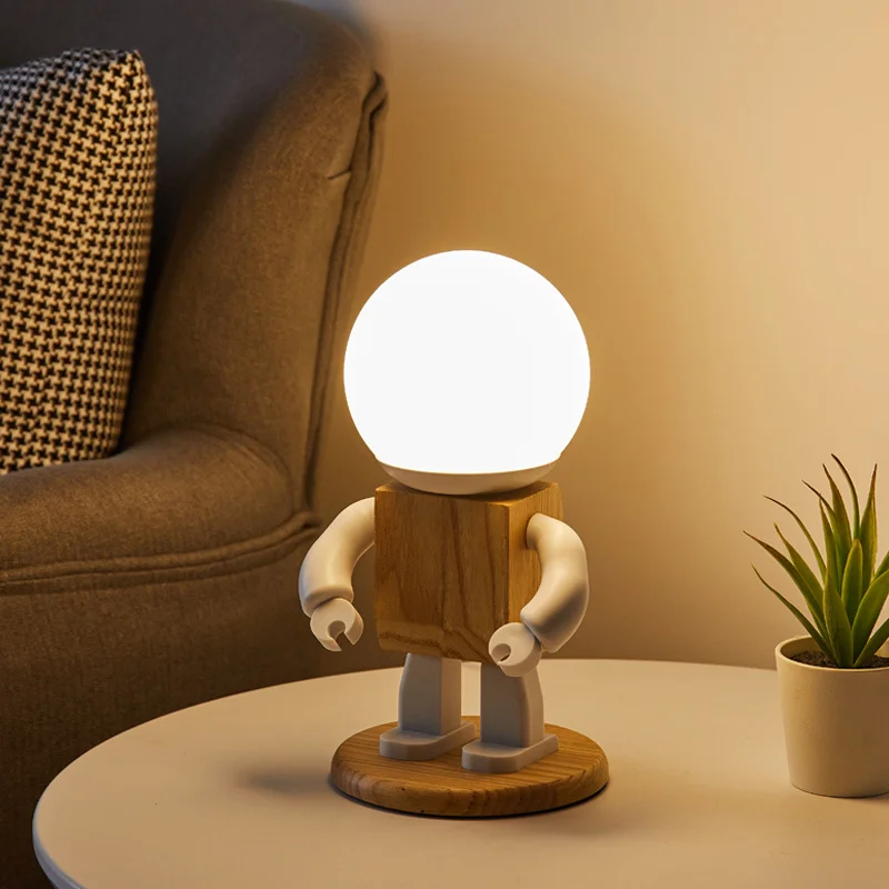

Nordic Desk Lamp Boys Bedside Modern Robot Table Lighting Living Room Bedside Decoration Read Night Sleep Lamp Children's Lights