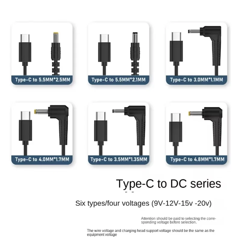 9V 12V 15V 20V 3A USB Type C PD to DC 5.5 2.1 Кабель-адаптер линии электропередачи Кабель-переходник