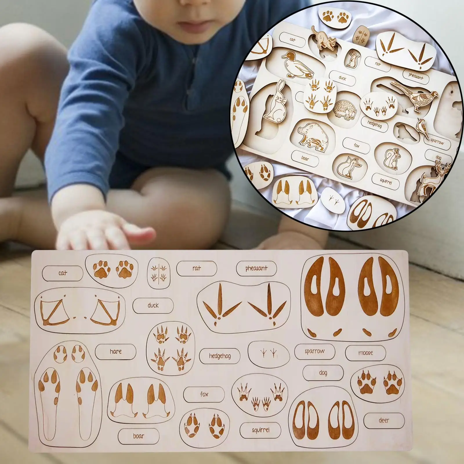 

Animal Footprint Puzzle Science Cognition Learning Puzzles for Toddlers Kids