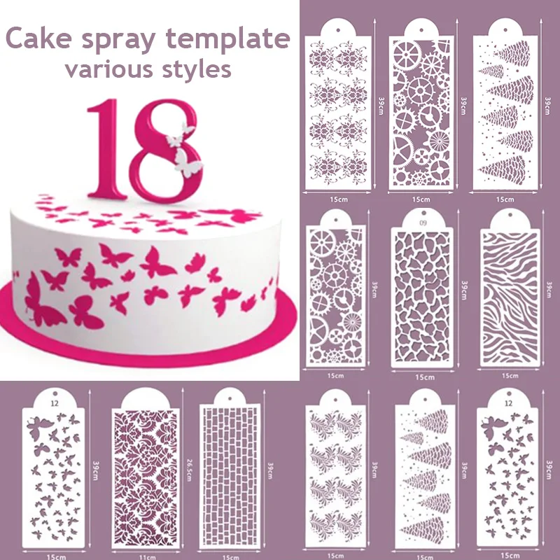 

Cake Decorating Tool Wheat Spike Pattern Cake Stencil Plastic Lace Cake Border Stencil Template DIY Drawing Mold Bakeware Pastry