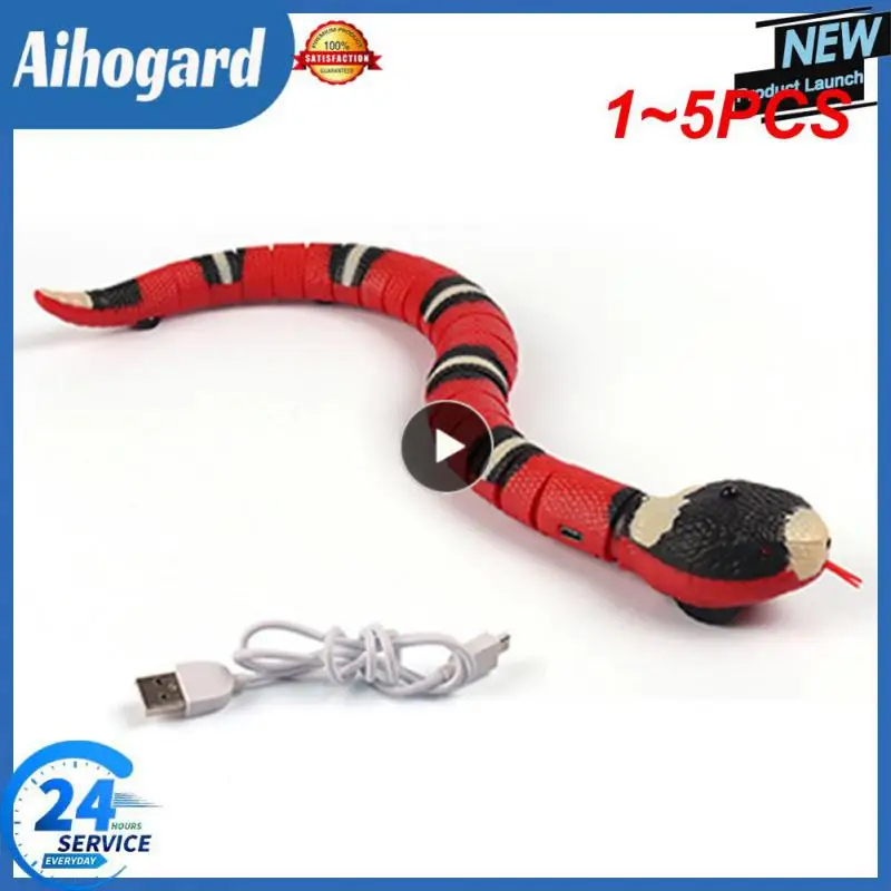 

1~5PCS Smart Sensing Interactive Cat Toys Automatic Eletronic Snake Cat Teasering Play USB Rechargeable Kitten Toys for Cats