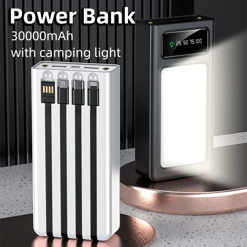

Cellphone Charger Power Bank 30000/50000mAh Large Capacity External Battery Portable Mobile Phone Charger for Xiaomi PoverBank