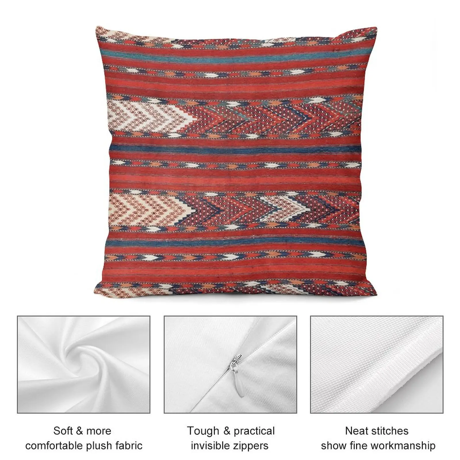 Yomut Flatweave Southwest Turkestan Kilim с принтом декоративная подушка осенняя наволочка