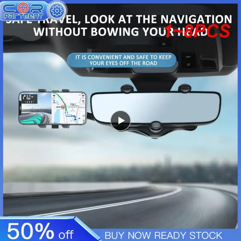 

1~8PCS ° rearview mirror car phone holder and GPS holder swivel universal adjustable telescopic car phone holder car