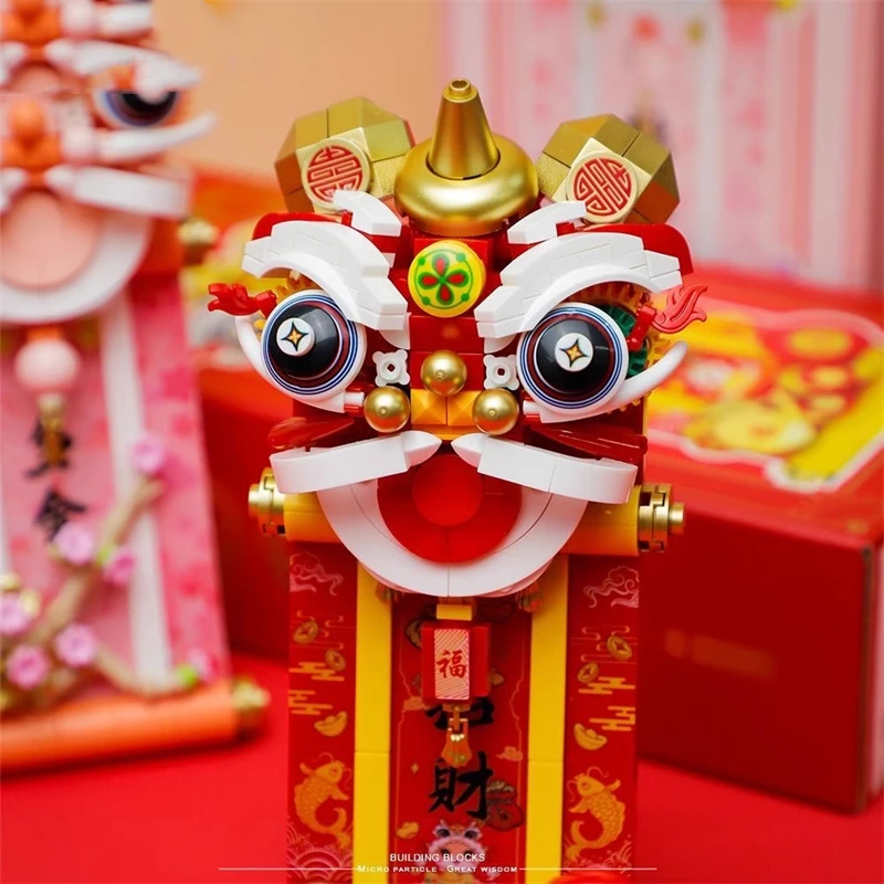BALODY пробуждение льва строительные блоки китайский стиль счастливый магнит на