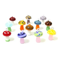 2pcs new cute mushroom charms glass pendants for necklace bracelet earring diy jewelry making accessories easter decor supplies