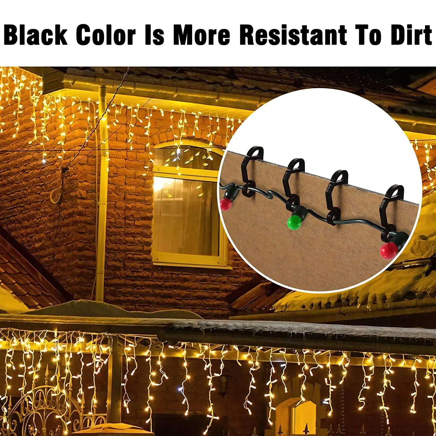 120 упаковок зажимов для рождественских светильников на открытом воздухе -