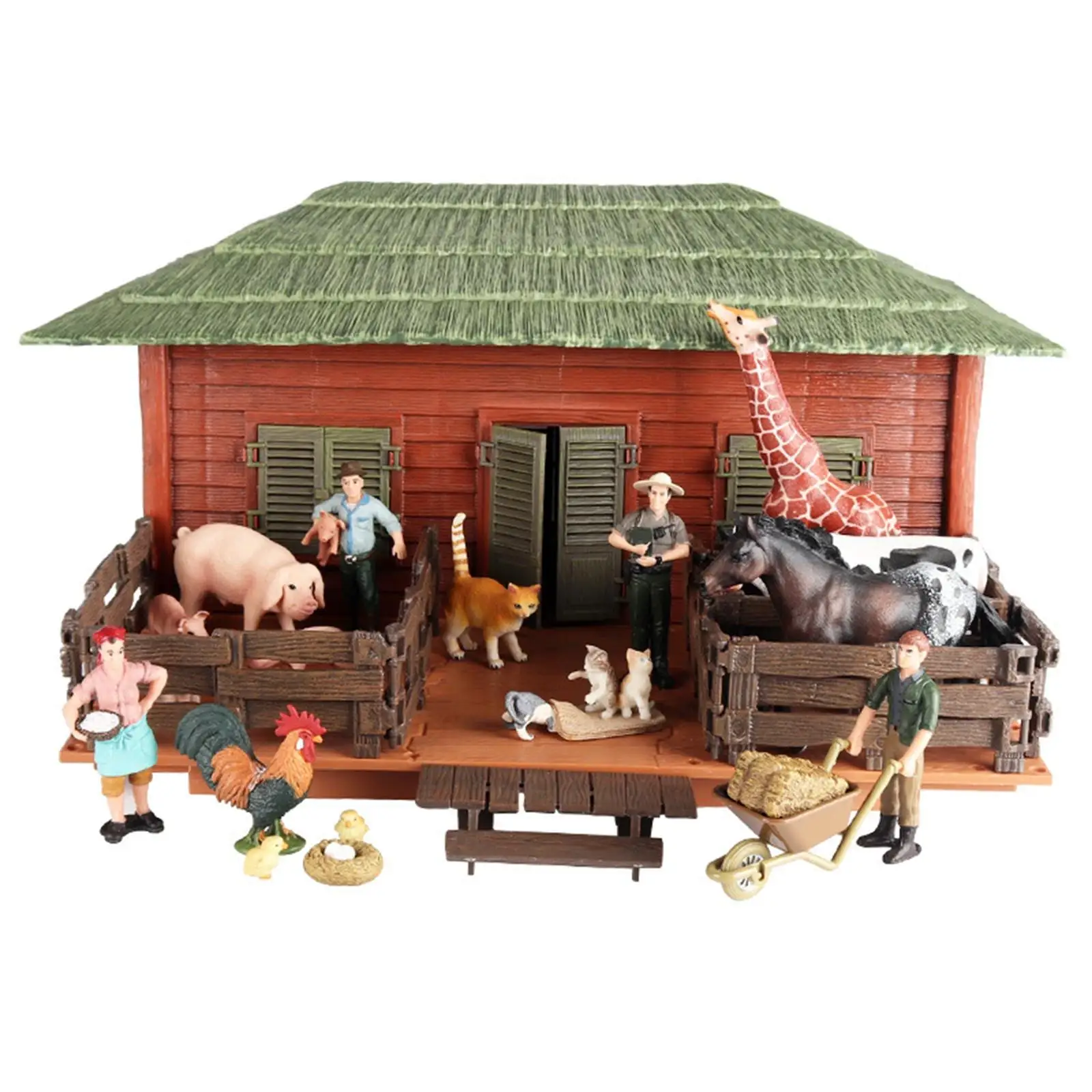 

Farm House Model Action Figures Playset Farmhouse Figurines Barn Toy Set for Kids Preschool 3 4 5 6 7 Years Old Child