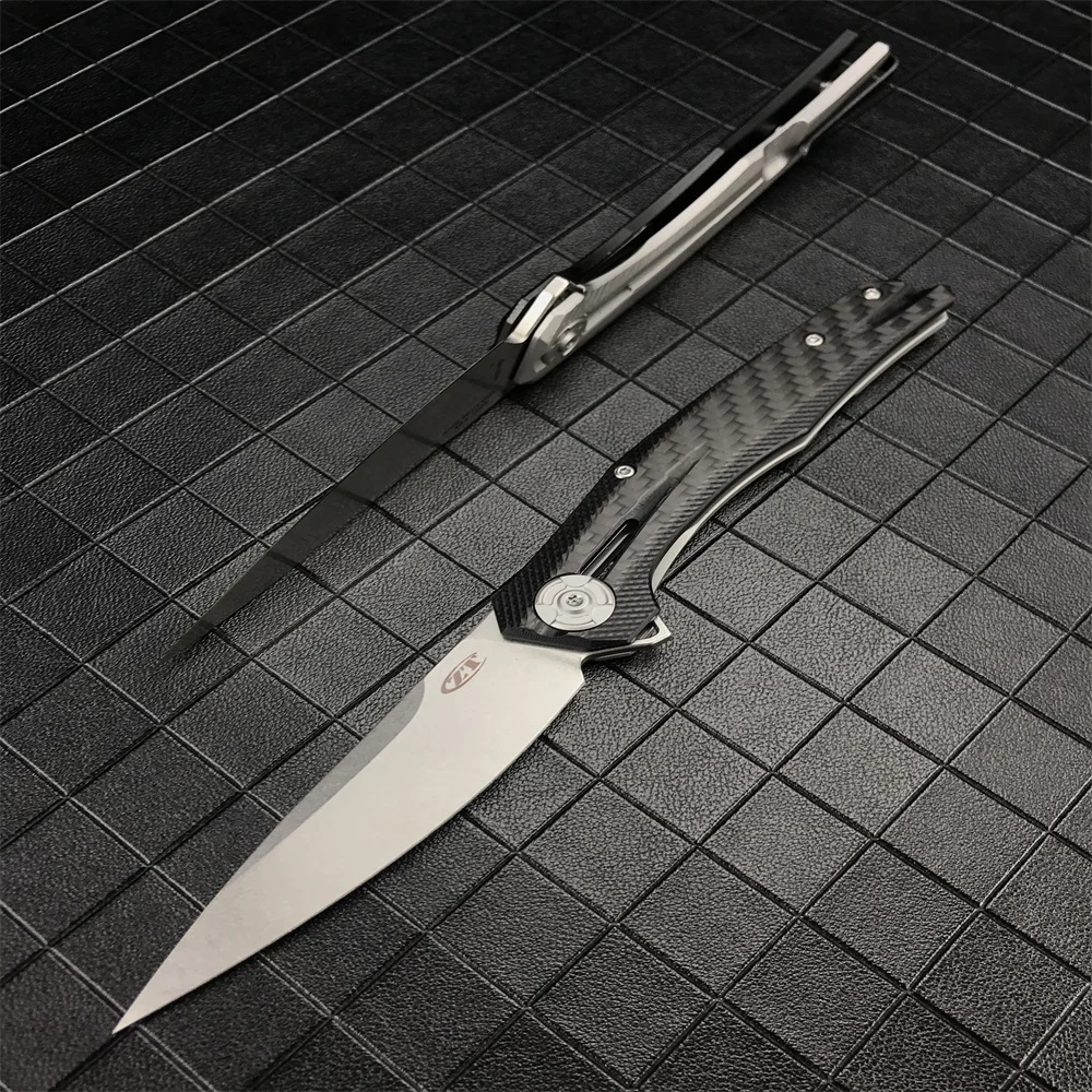 Складной нож ZT0707 карманный резец из углеродистой стали С флиппером и