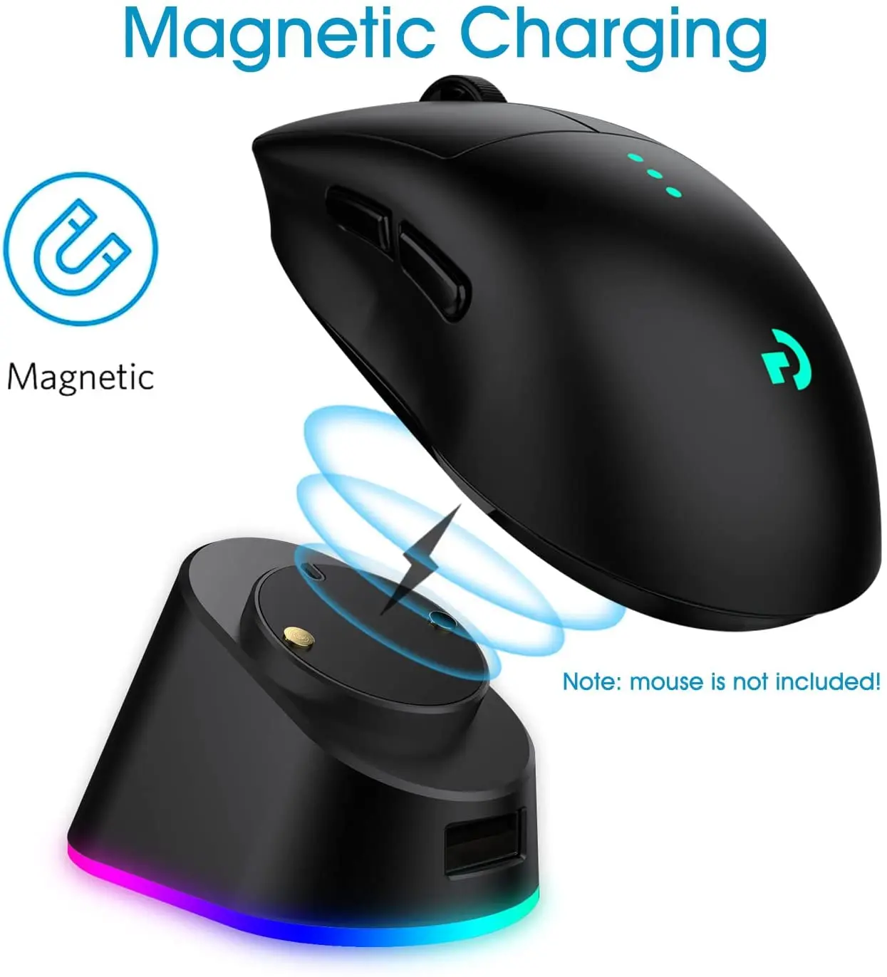 

Беспроводное зарядное устройство XVX для мыши Logitech, магнитная металлическая RGB мышь Lightspeed, зарядка G Pro X Superlight G 703 903 502 HERO pro