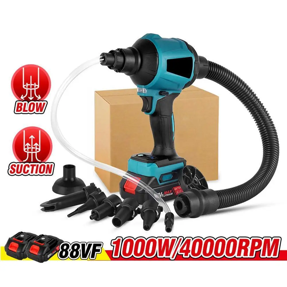 

Handheld Cordless Brushless Dust Blower 1000W 40000PRM Narrow With Cleaner Nozzle Rechargeable Inflator Duster Air Blowing A2K5