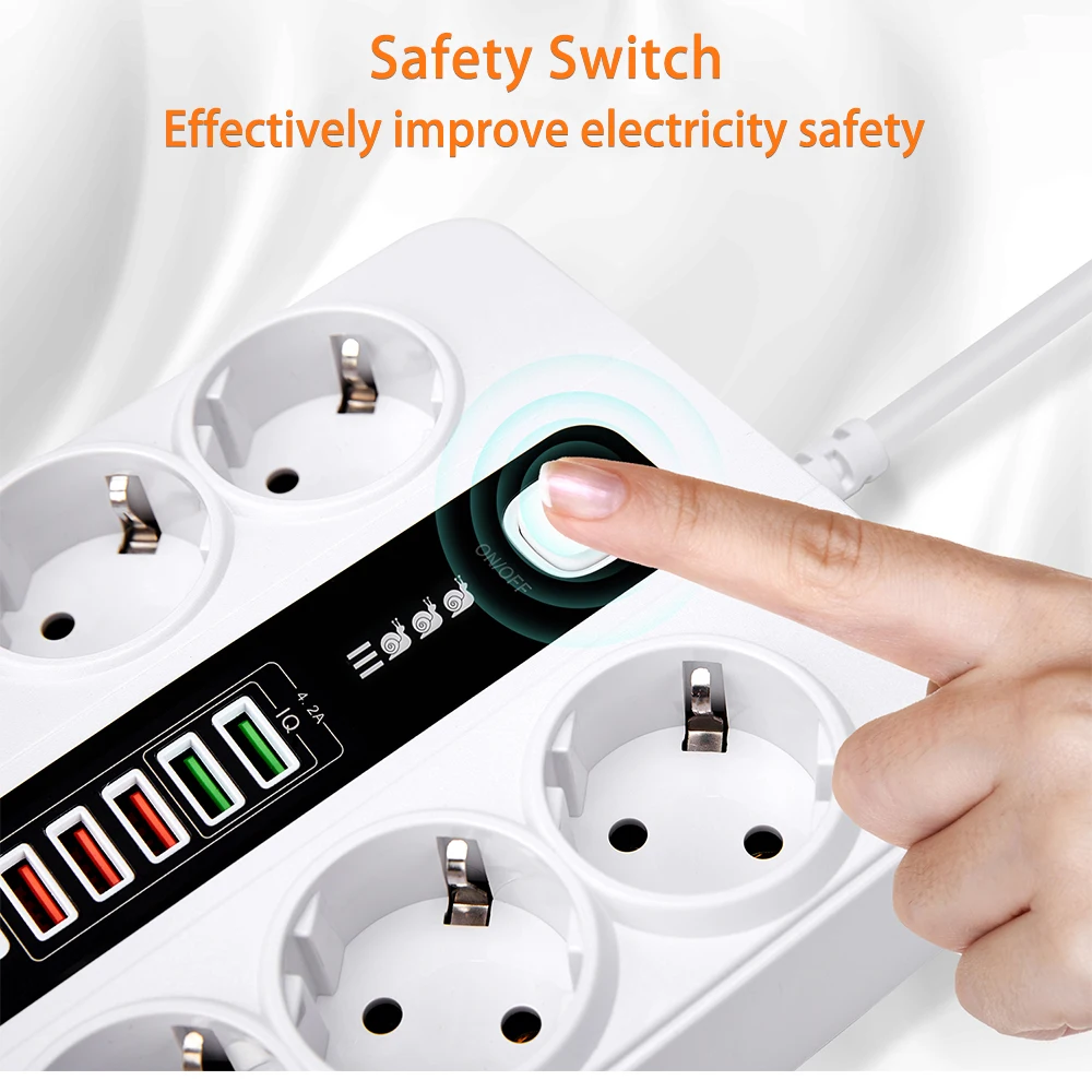 Удлинитель питания с USB-портом типа C и защитой от перегрузки 3000 Вт |