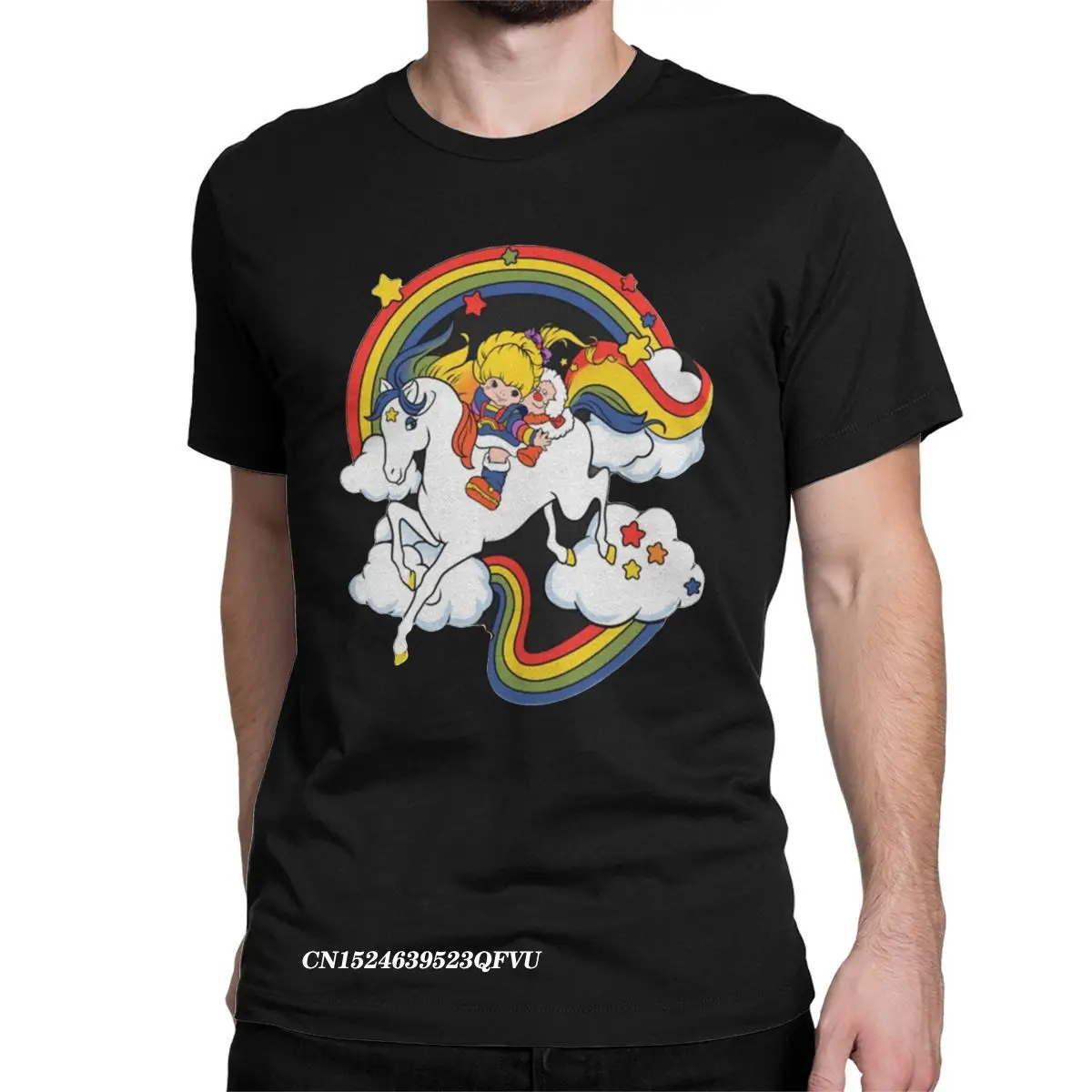 

Men Women Tee Shirt Rainbow Brite For Lover Kids Since 80s Vintage Tees Harajuku Tshirt Round Collar Clothing Plus Size