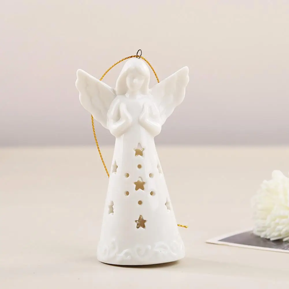 

Fashion Easy to Use Safe LED Light Sculpted Figure Angel Decor Gift Guardian Angel Figurine Angel Prayer Figurine
