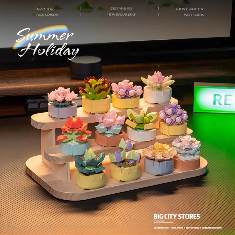 8 шт. Детский конструктор суккуленты