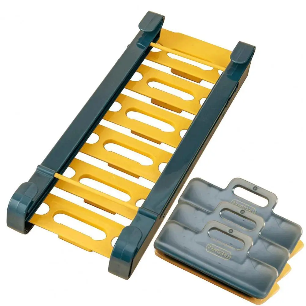 

Storage Holders Racks 1 Set Fridge Drawer Organizer Retractable Space Saving PP Plastic Refrigerator Rail Rack Hanger