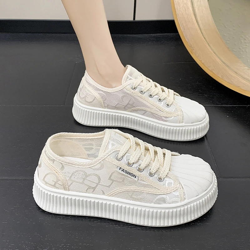 

Женские сетчатые туфли, дышащие лоферы, удобная обувь для прогулок, плоская подошва, Размеры 35-40, лето