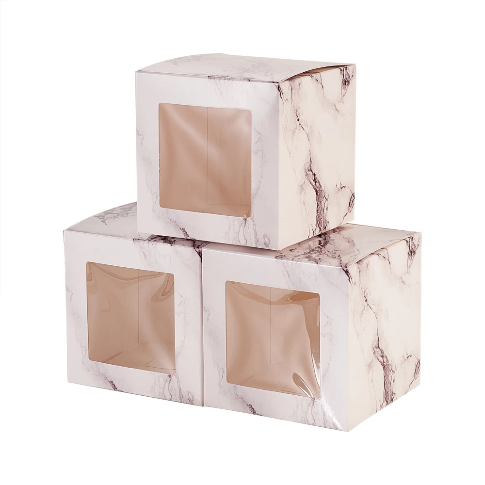 Es With Pvc Clear Square Window Bakery Box Gift Box Square For Diy Jewelry Packaging Accessories