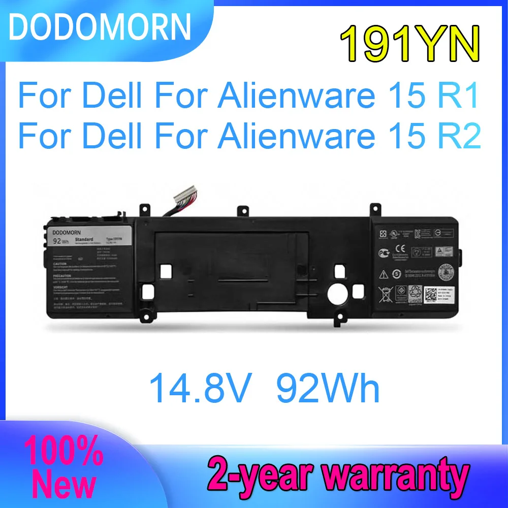 Сменный аккумулятор DODOMORN 191YN для ноутбука Dell, для Alienware 15 R1/15 R2 Series P42F 410GJ 2F3W1 02F3W1 8NH55 14,8 V 92Wh