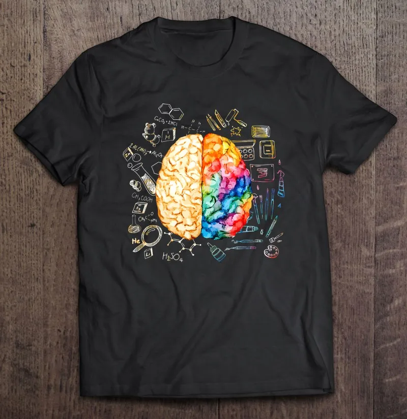 

Красочная женская футболка с изучением мозга и искусства нейронауки нейролога, мужские футболки, футболки, футболки для мужчин