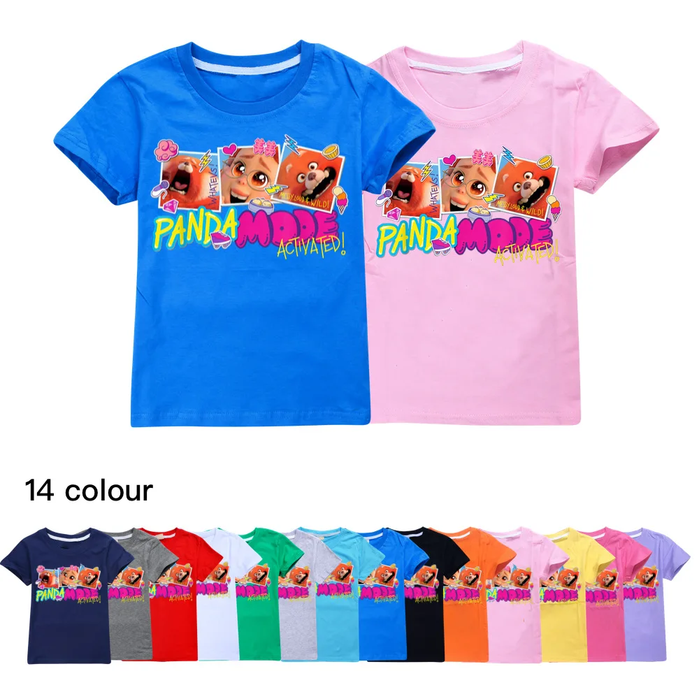 

New Movie Turning Red 2 T Shirt Kids Basic T Shirt Boy Clothes Kids Casual Loose T Shirt Toddler Girls Short Sleeve Top