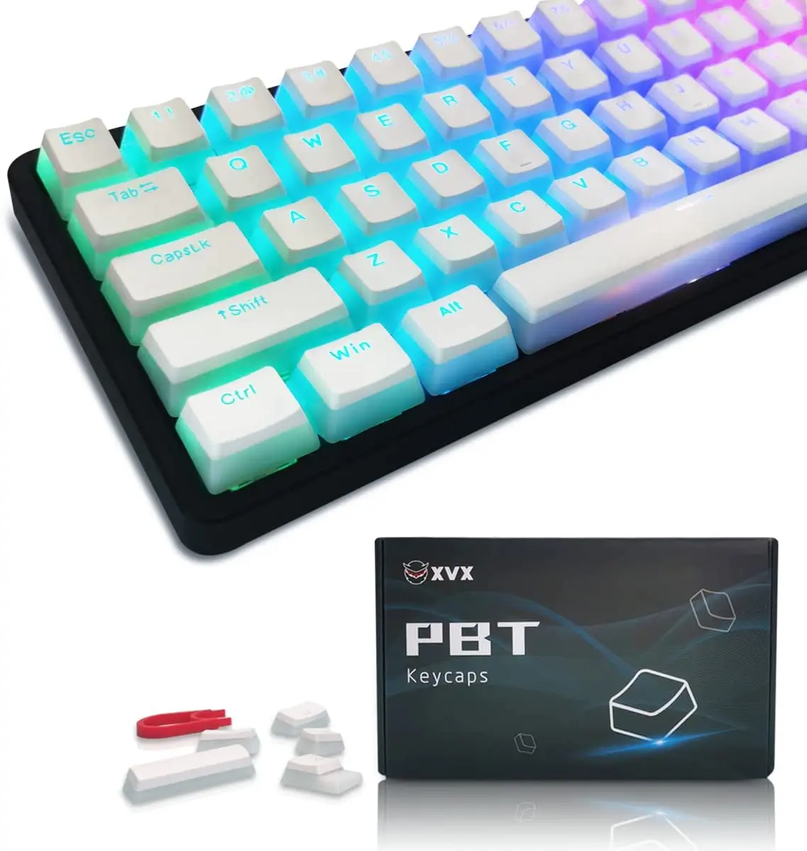 

XVX 165 Keys Pudding Keycaps OEM Profile Custom PBT Keycap Double Shot Backlit with Puller for RGB Mechanical Gaming Keyboard