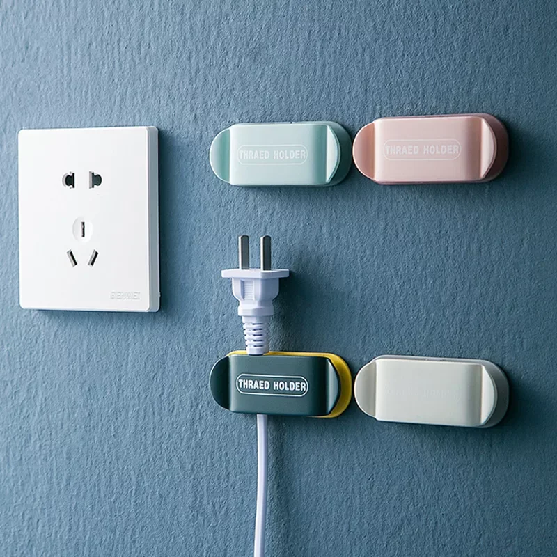 

NEW2022 4Pcs/Set Coil Design Portable Wire Storage Home Decorate Plug Fixed Device Punch-Free Multi-Functional ABS