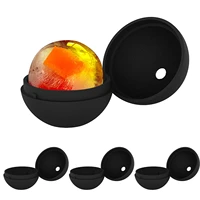whiskey ice ball mold 4pcs large ice ball maker easy release round ice sphere maker for whiskey cocktails coffee milk juice melt