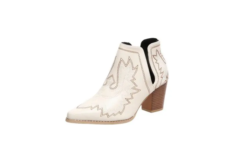 Осенне-зимние повседневные ковбойские полусапожки в западном стиле женские