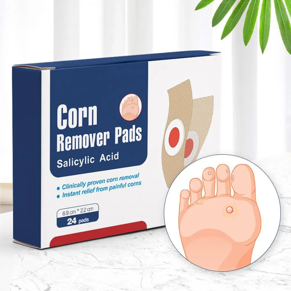 

24Pcs/Box Foot Care Plaster Wart Remover Pads Foot Corn Removal Calluses Plantar Warts Thorn Patch Health Care Pain Relief