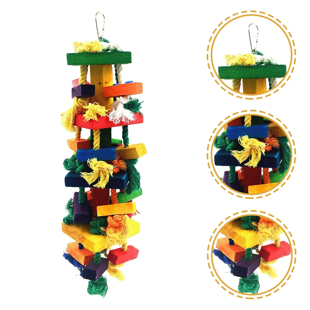 

Toy Toys Parrot Bird Wood Cage Hanging Pet Chewing Chew Birds Bite Parrots Large Natural Parakeet Biting Tearing Block Wooden