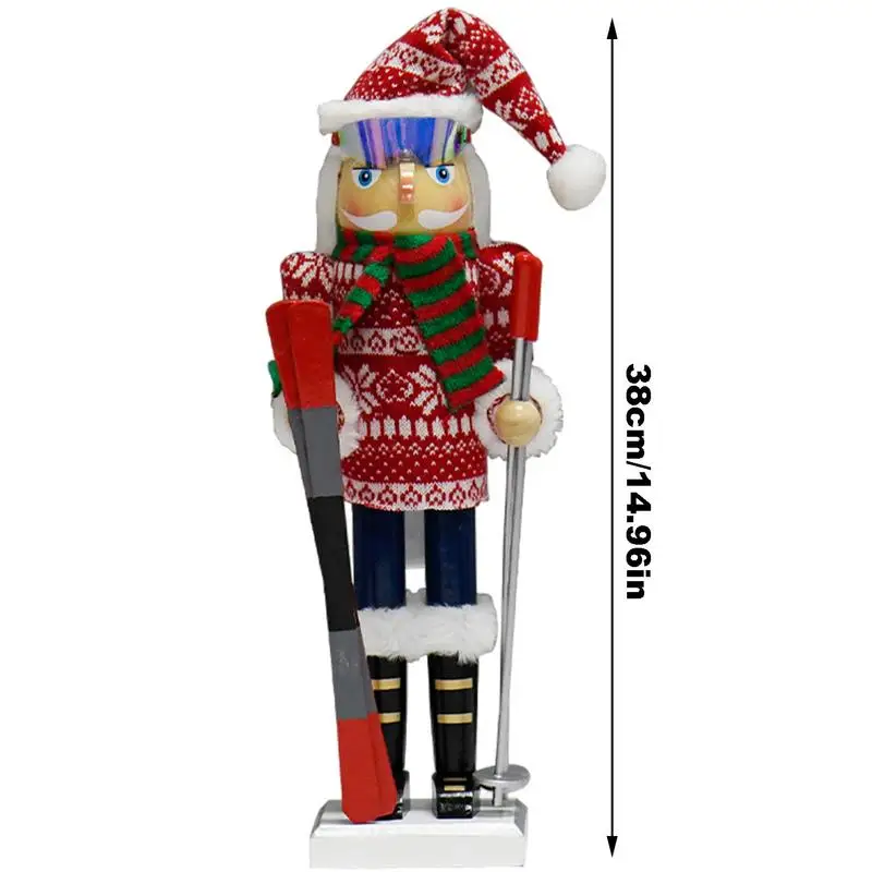 Украшения для орехов 15 дюймов рождественские лыжные снеговики деревянные