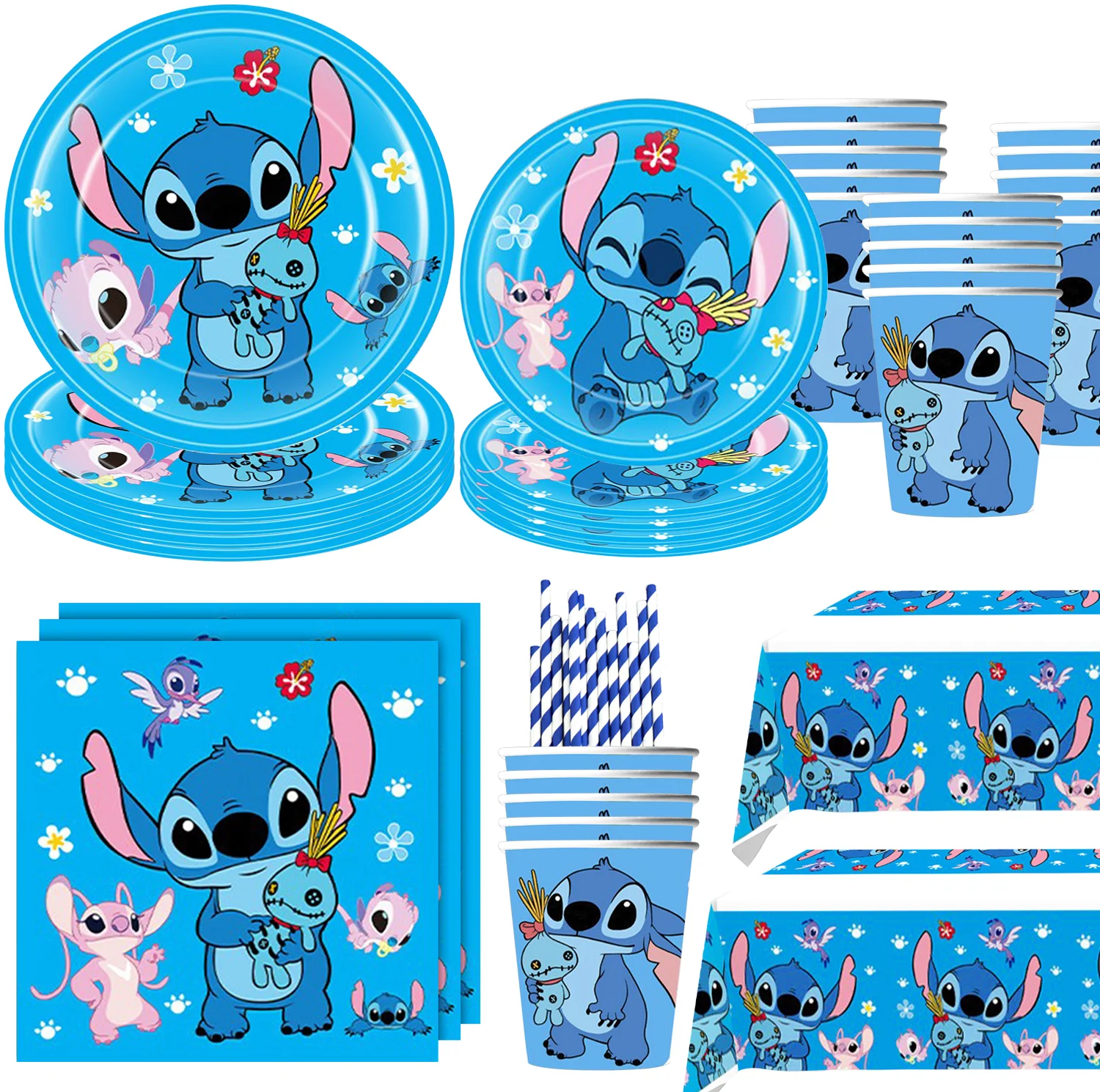 Disney Лило и Стич украшения для дня рождения розовые стежки воздушные шары