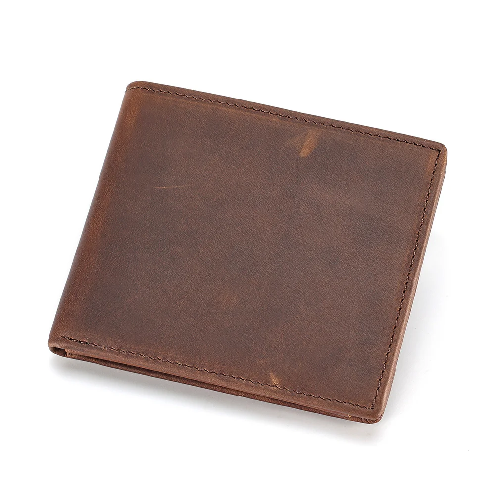 

Vintage Crzay Horse Leather Men Wallets Credit Card Holder Wallet RFID Blocking Purse Casual Short Walet New