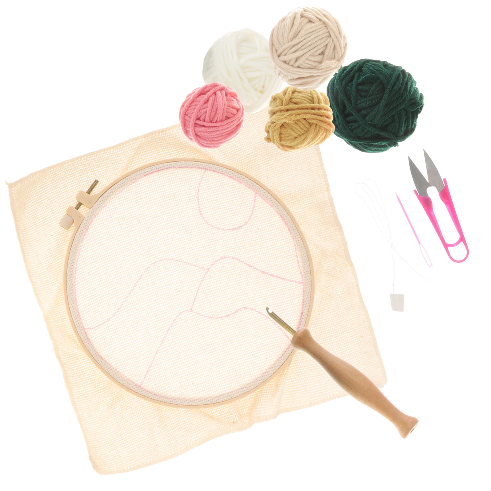 

Embroidery Kit Needle Punchsupplies Stitchwork Crochet Hoop Framed Fabric Starter Flower Craft Rug Tool Adultskits Beginner