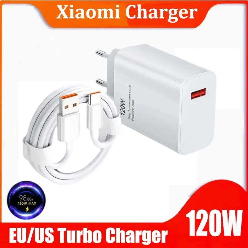 Настенное зарядное устройство Xiaomi 120 Вт адаптер типа C QC3.0 быстрая зарядка PD