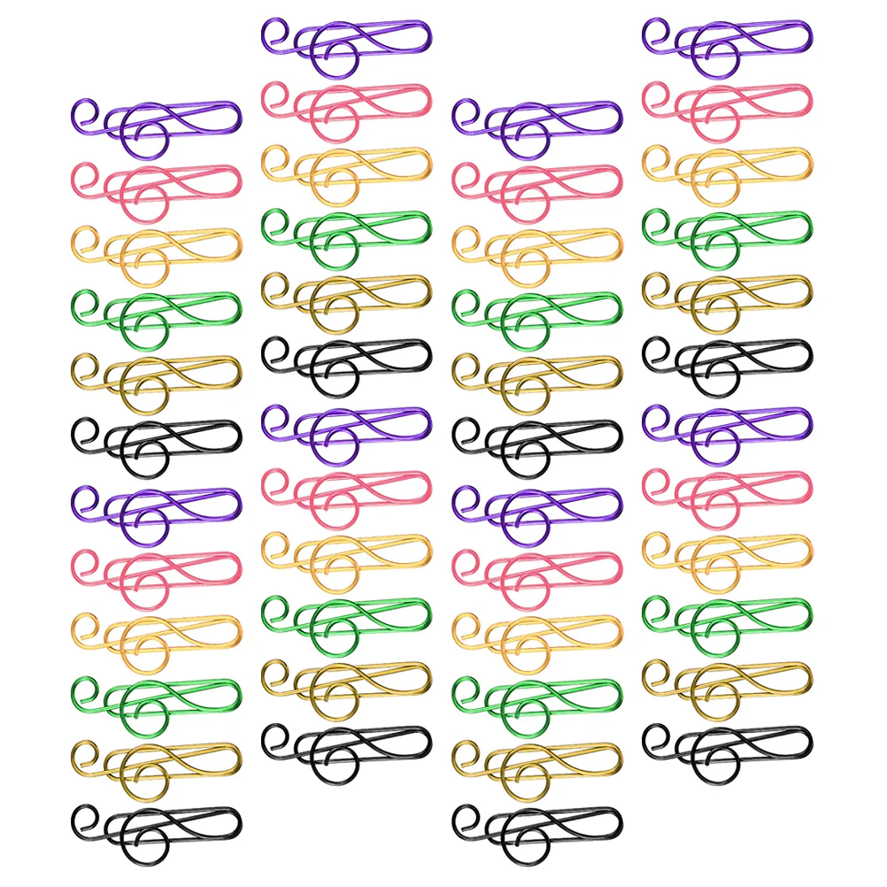 

75pcs Decorative Music Note Shaped Document Clip Sturdy Metal Clip Office Supply