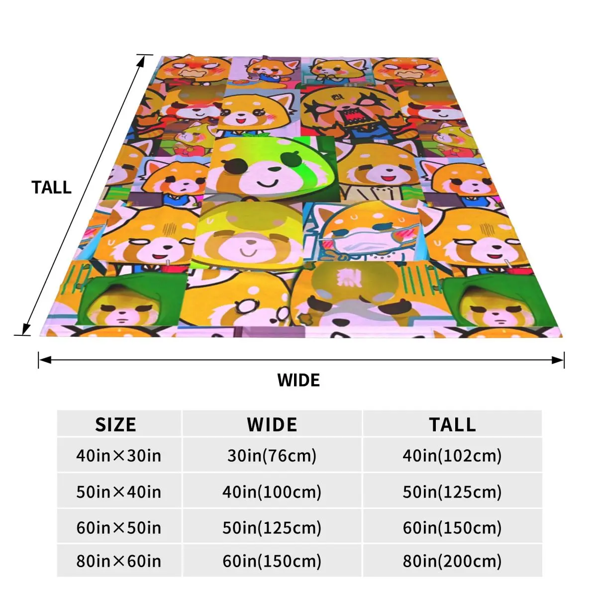 Sanrio аниме Aggretsuko теплые мягкие одеяла для путешествий и офиса плюшевое одеяло