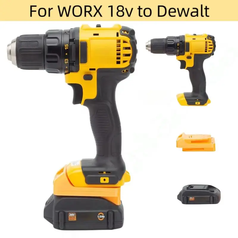 

New adapter suitable for converting WORX 18V/20VMAX lithium batteries to Dewalt tools(Battery Not Included)
