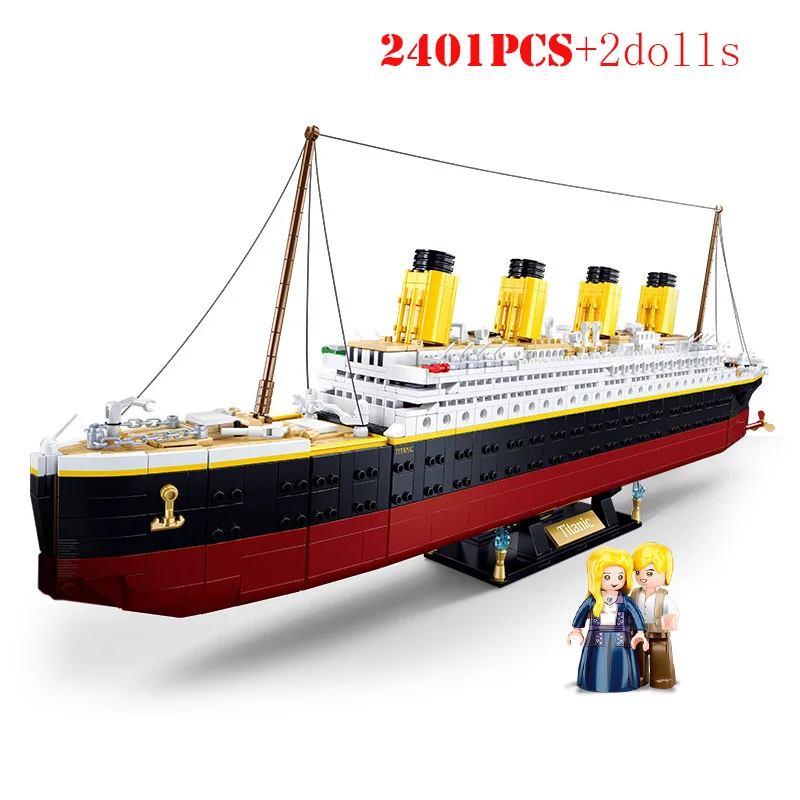 

Titanic RMS Cruise Boat Ship Building Blocks Sets Figures Friends Titan City Hobbies Creative Model Bricks